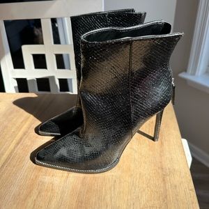 Steve Madden Snake Print Black Stiletto Boots